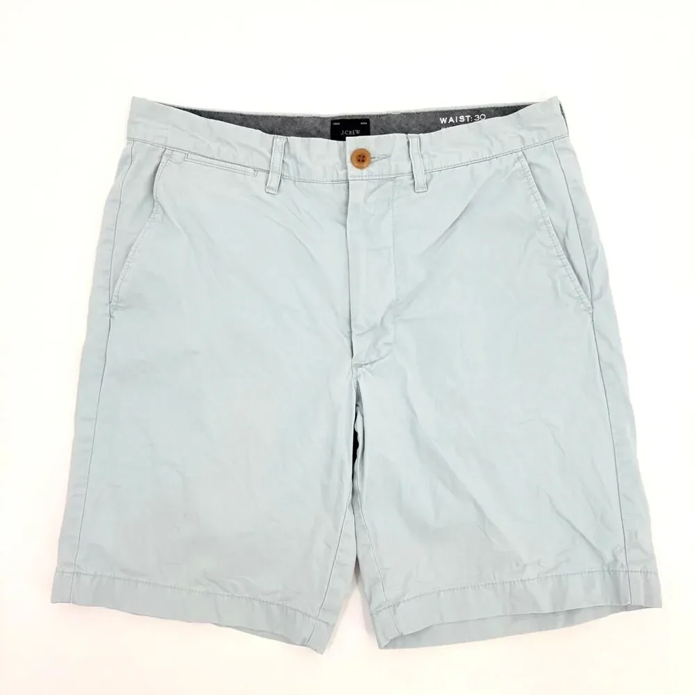 J Crew Shorts Flat Front Mens 30 Preppy Summer Coastal Vacation Travel Chino